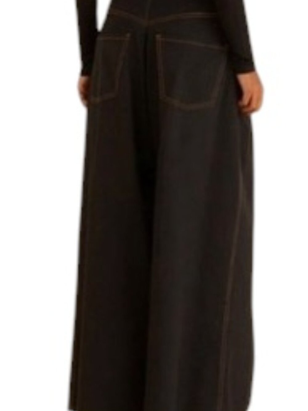 Farm Rio Black Canvas Maxi Pleated Pants